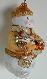 Gold Snowman with Basket